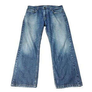 Levis Straight Jeans Mens 36x30 Blue Cotton Distressed 90s Style Streetwear